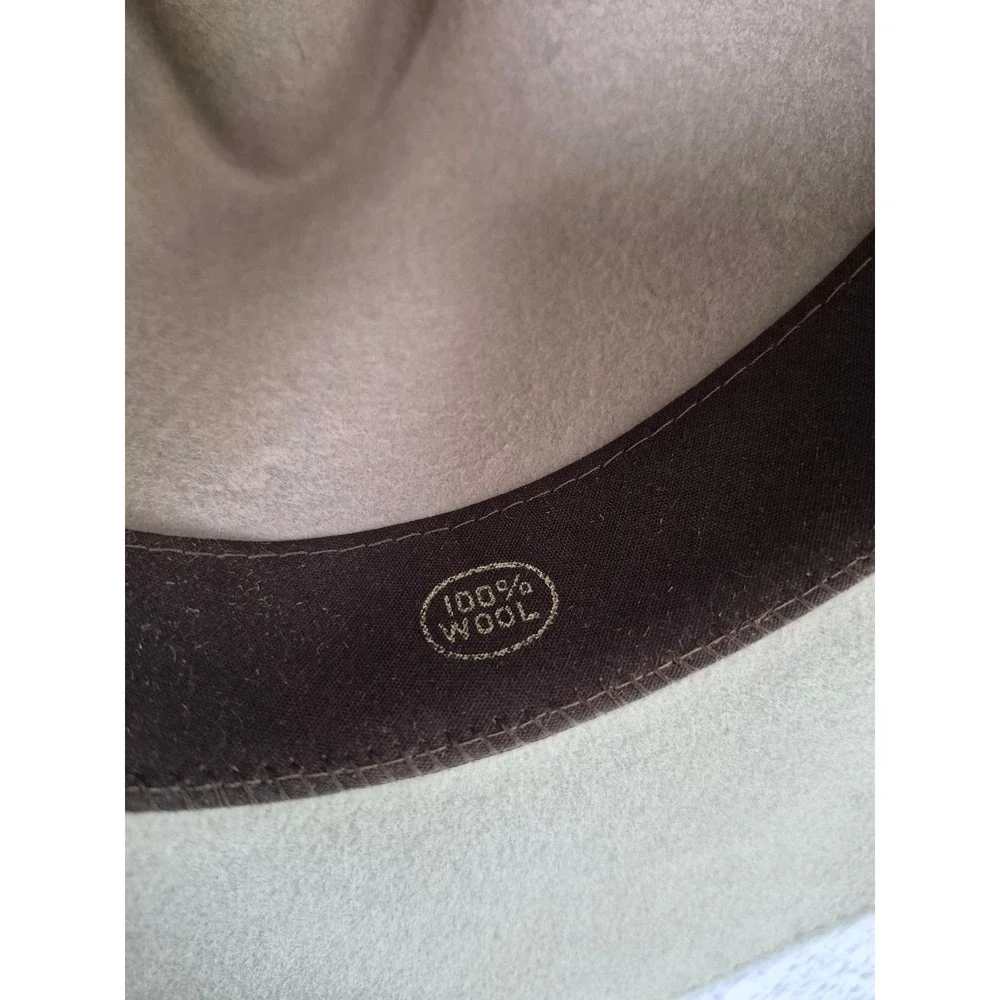John Blair Mens 100% Wool Felt Fedora Hat Leather Band Feather Made in USA Large